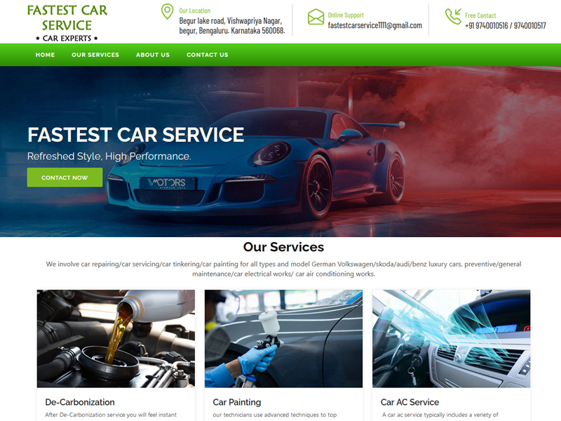 Fastest Car Service - Web Design & Development